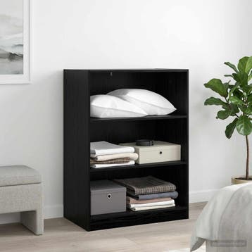 vidaXL Kledingkast Zwart eiken 77 x 48 x 102 cm Bewerkt hout, Verzenden, Nieuw