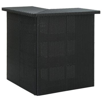 vidaXL Hoekbartafel 100x50x105 cm poly rattan zwart, Verzenden