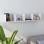 vidaXL Cd-wandschap 100x18x18 cm bewerkt hout wit, Verzenden, Nieuw