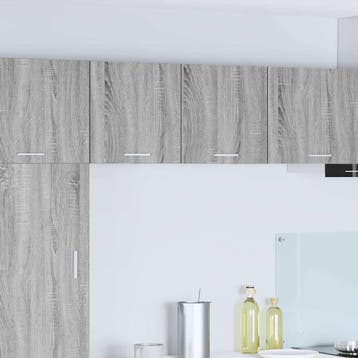 vidaXL Hangkast 2 st Grijs Sonoma en Wit Bewerkt hout, Verzenden, Nieuw