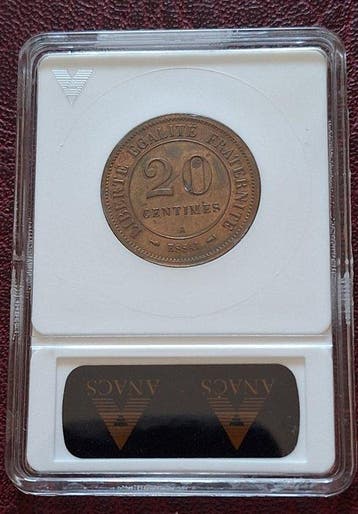 France. 20 Centimes 1898-A. Bronze Essai by Merley