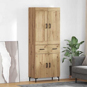 vidaXL Highboard 2 st Artisan Eiken 69,5 x 34 x 180 cm, Verzenden