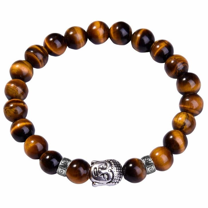 Fako Bijoux - Buddha Armband - Deluxe - Tijgeroog, Handtassen en Accessoires, Armbanden, Verzenden