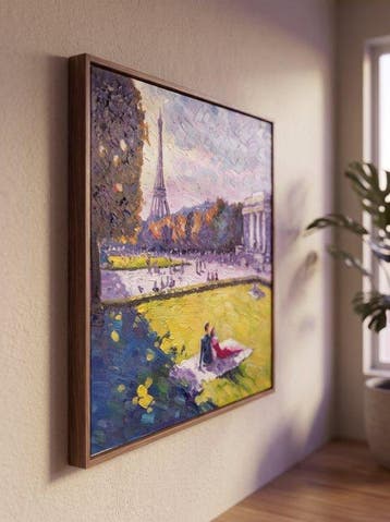 Néo Pablo - A Sunday in the Grass – 100% original Painting