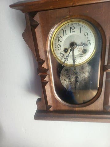 Horloge musicale de cheminée - Antique Bois - 1880-1920 -, Antiquités & Art