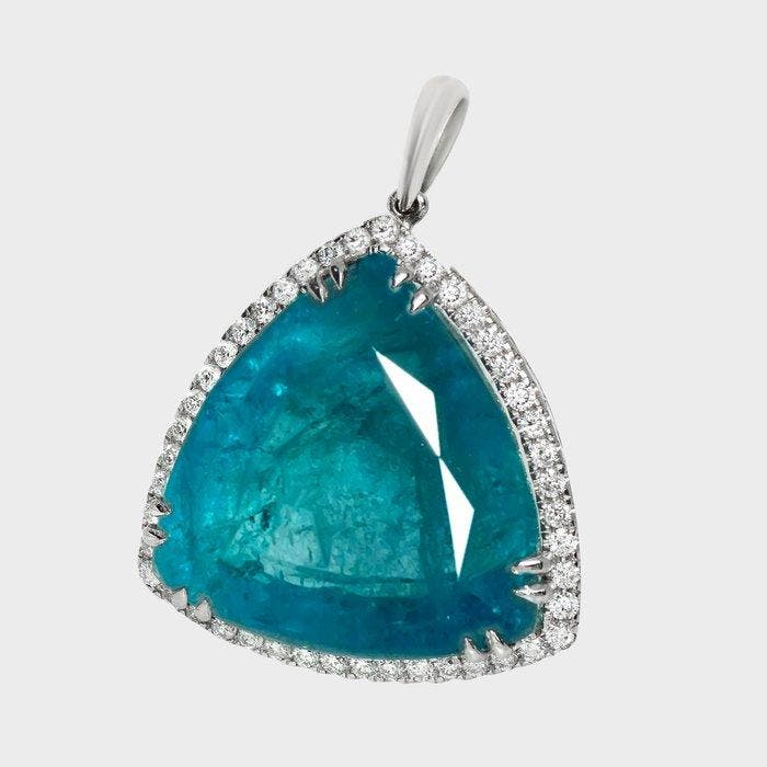 Sans prix de réserve - Pendentif - 18 carats Or blanc, IGI, Handtassen en Accessoires, Antieke sieraden