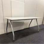 werndl verstelbaar bureau, 160x80cm, wit blad - grijze poten, Huis en Inrichting, Bureaus, In hoogte verstelbaar, Gebruikt