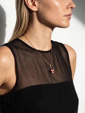 Murano-glas - Ketting met hanger - Ivoren kers