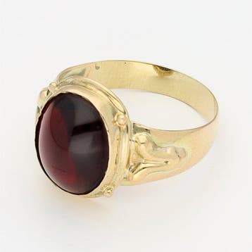 Bague - 14 carats Or jaune - grenade, Nieuw