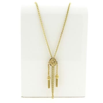 Antiek gouden schuifketting met kwastjes, Ophalen of Verzenden, Gebruikt, Goud, Goud