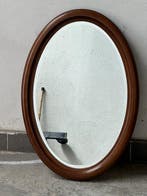 Spiegel - Hout, Glas - Ovaalvormige spiegel, Antiek en Kunst