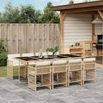 vidaXL 9-delige Tuinset met kussens poly rattan beige, Verzenden, Nieuw, Tuinset