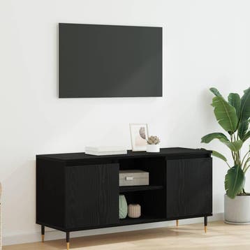 vidaXL TV Kast 104 x 35 x 50 cm Zwart Eiken Bewerkt hout, Verzenden