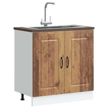 vidaXL Spoelbakonderkast Kalmar 80x46x81,5 cm bewerkt hout, Verzenden, Nieuw