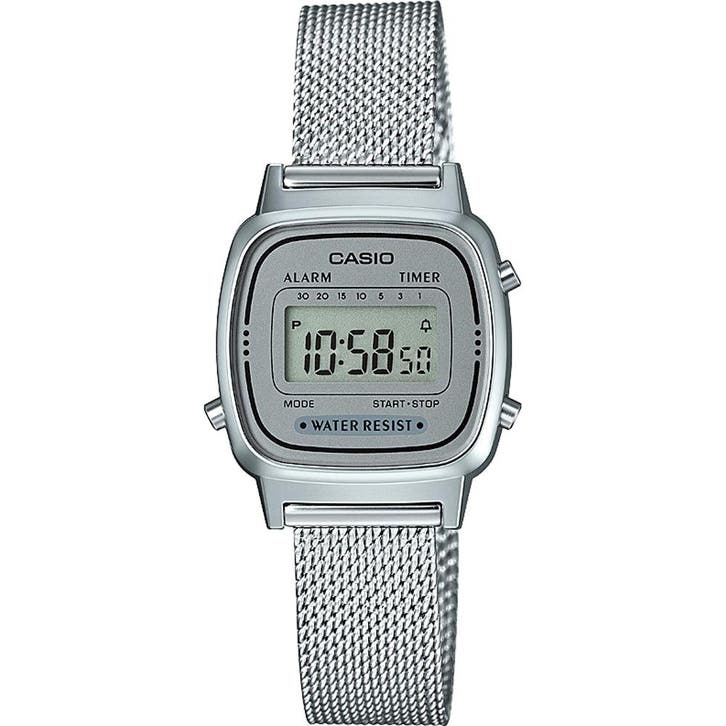 Casio retro dameshorloge 24mm zilverkleurig, Cd's en Dvd's, Vinyl | Dance en House, Verzenden