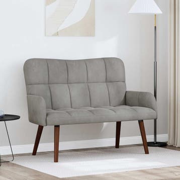 vidaXL 2-Zits Sofa Lichtgrijs 115 x 61 x 87 cm Fluweel, Verzenden, Nieuw