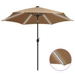 vidaXL Parasol met LED-verlichting en aluminium paal 300 cm, Verzenden, Nieuw
