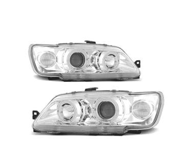 Phare Angel Eyes Pour Peugeot 306 93-97 Fond Chromé, Verzenden