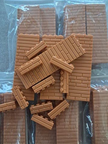 Lego Onderdelen - 300x Brick, Modified 1 x 4 with Masonry