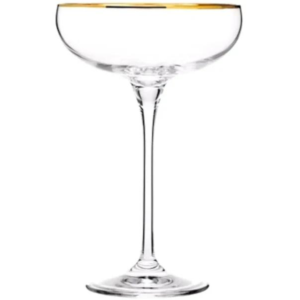 Champagneglazen | HARMONY GOLD | Kristalglas | 28cl | 6, Zakelijke goederen, Horeca | Keukenapparatuur, Nieuw in verpakking, Verzenden