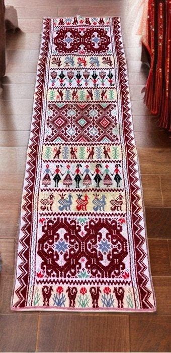 Vloerkleed - 188 cm - 57 cm - Sardisch tapijt / wandtapijt, Antiek en Kunst, Antiek | Overige Antiek
