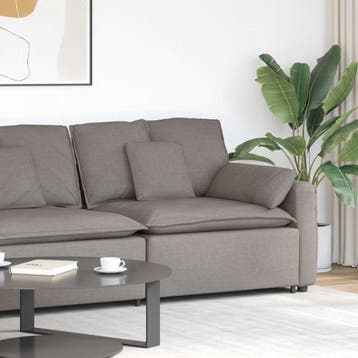 vidaXL Modulaire bank Armleuning eindmodule met kussens 100, Verzenden, Nieuw