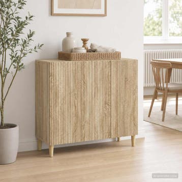 vidaXL Dressoir Sonoma Eiken 89 x 34,5 x 80 cm Bewerkt hout, Huis en Inrichting, Kasten | Dressoirs, Verzenden, Nieuw