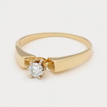 Ring - 18 karaat Geel goud Diamant (Natuurlijk) - Solitair, Bijoux, Sacs & Beauté