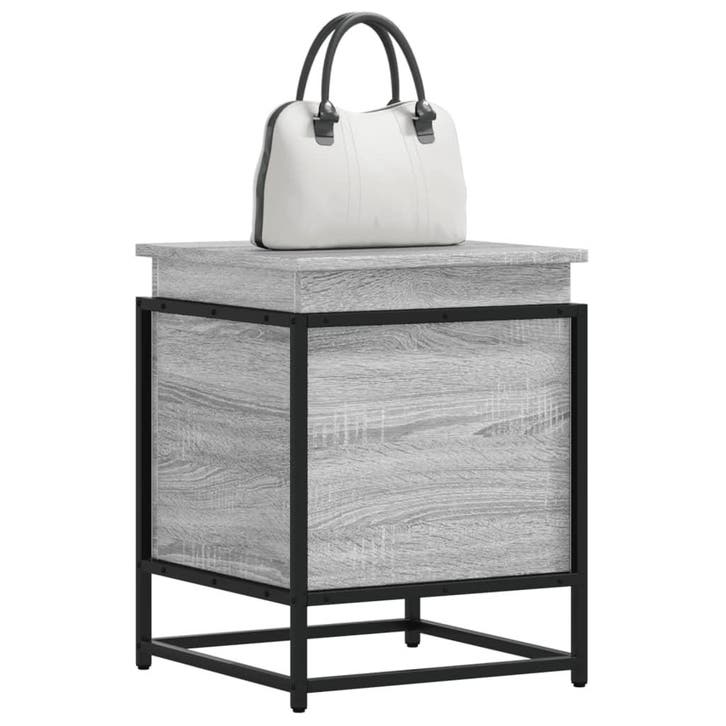 vidaXL Opbergbox met deksel 40x40x51,5 cm bewerkt hout grijs, Doe-het-zelf en Bouw, Kratten en Dozen, Nieuw, Verzenden