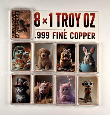 Wereld. 8 x 1 Troy Oz (Zonder minimumprijs)