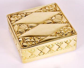 Erhard & Söhne - Kist - Messing, houten inzetstuk - Art Deco