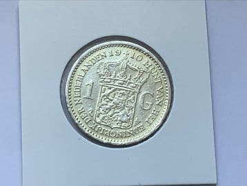 Pays-Bas. Wilhelmina. 1 Gulden 1910, Postzegels en Munten, Munten | Nederland