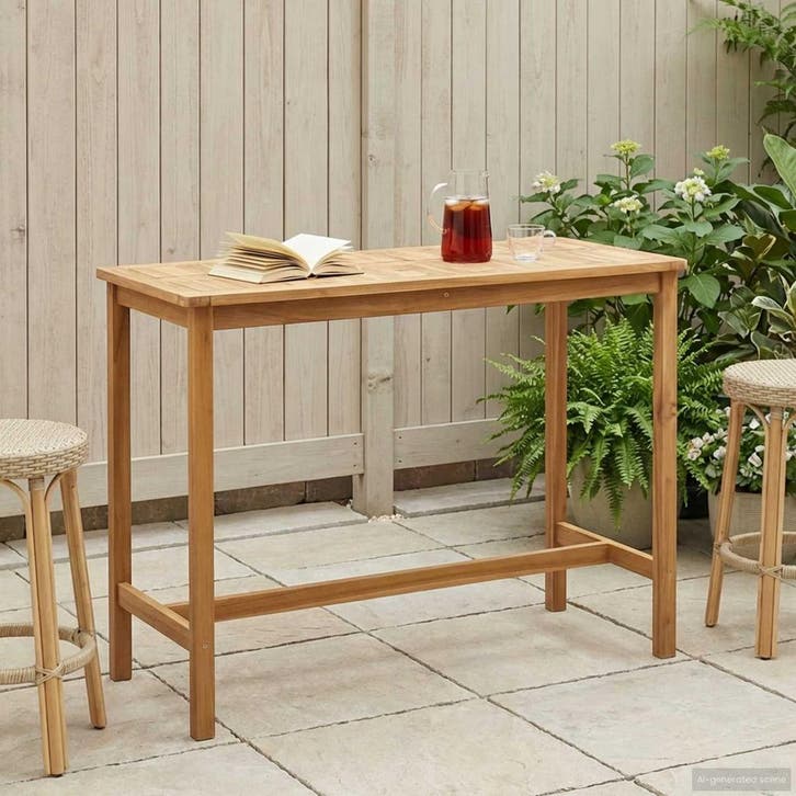 vidaXL Bartafel Naturel 150 x 75 x 105 cm Massief Teakhout, Tuin en Terras, Tuintafels, Nieuw, Verzenden