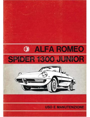 1971 ALFA ROMEO SPIDER 1300 JUNIOR INSTRUCTIEBOEKJE ITALIA.., Ophalen of Verzenden
