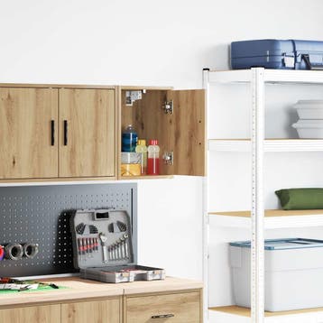 vidaXL Garage wandkast bewerkt hout ambachtelijk eiken, Verzenden