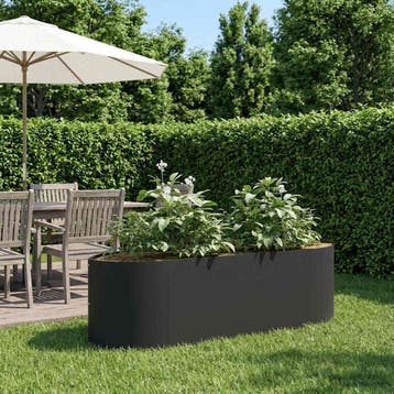 vidaXL Verhoogde Tuinbak Zwart 140 x 40 x 40 cm Staal, Tuin en Terras, Verzenden, Nieuw