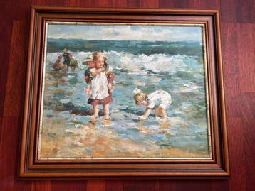 v. Hooff (XX-XXI) - Kinderen spelend aan het strand