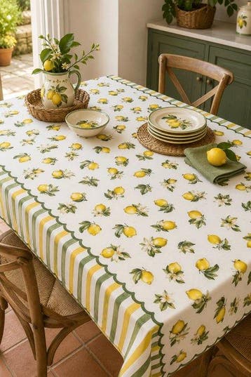 Elegante tafellaken voor grote tafels, mediterrane fantasie
