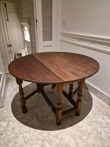 Uitschuifbare tafel - Eik - 19e-eeuwse eiken klaptafel met