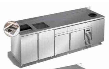Koffiewerkbank | RVS  | 1 Gekoelde + 3 Neutrale Onderkasten, Verzenden, Nieuw in verpakking