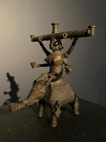 Lampe à huile de Lakshmi - Bronze - Inde - Début du XXe