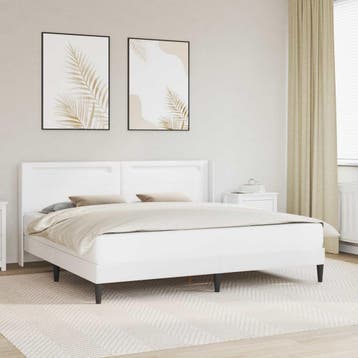 vidaXL Bedframe met LED-stripverlichting Wit 200 x200 cm, Verzenden, Nieuw