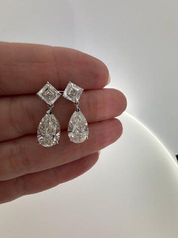 Boucles doreilles - 14 carats Or blanc - 8.07ct. tw., Handtassen en Accessoires, Oorbellen, Nieuw