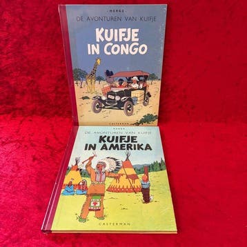 Kuifje - Kuifje in Amerika - 2 Album - Herdruk - 1957