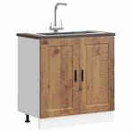vidaXL Spoelbakonderkast Porto 80x46x81,5 cm bewerkt hout, Verzenden, Nieuw