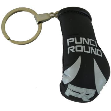 PunchR™ Punch Round Bokshandschoen Sleutelhanger Zwart Wit, Sport en Fitness, Boksen, Verzenden, Nieuw, Overige
