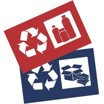 Afvalscheiding Stickerset | Rood/Blauw | Luxus, Verzenden