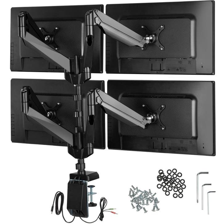 tectake Monitorbeugel 4-voudig - zwart, Computers en Software, Monitoren, Verzenden