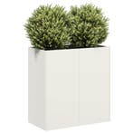 vidaXL Plantenbak 80x40x80 cm koudgewalst staal wit, Verzenden