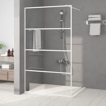 vidaXL Inloopdouchewand 115x195 cm transparant ESG-glas wit, Doe-het-zelf en Bouw, Verzenden, Nieuw